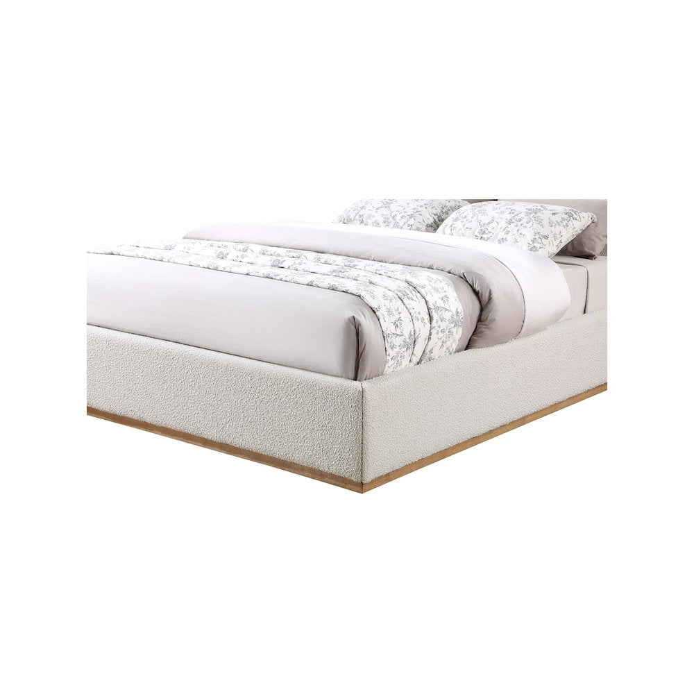 Monaco Cream Boucle Fabric Full Bed