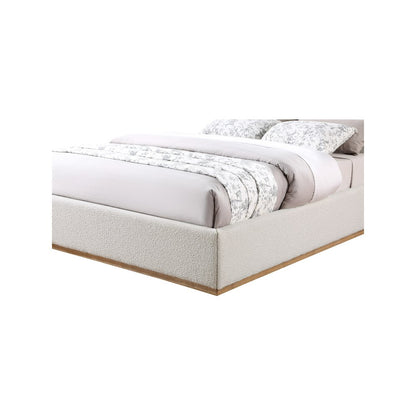 Monaco Cream Boucle Fabric Full Bed