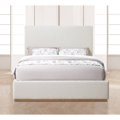Monaco Cream Boucle Fabric King Bed