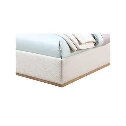 Monaco Cream Boucle Fabric Twin Bed