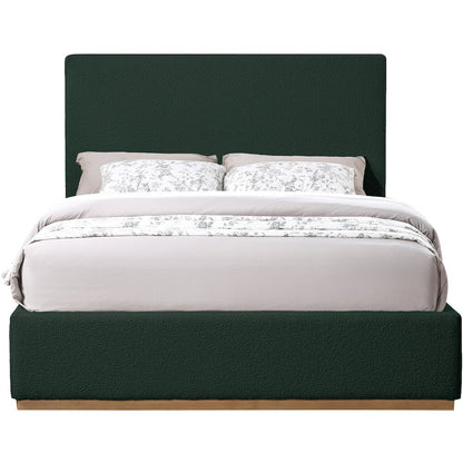 Monaco Green Boucle Fabric Full Bed