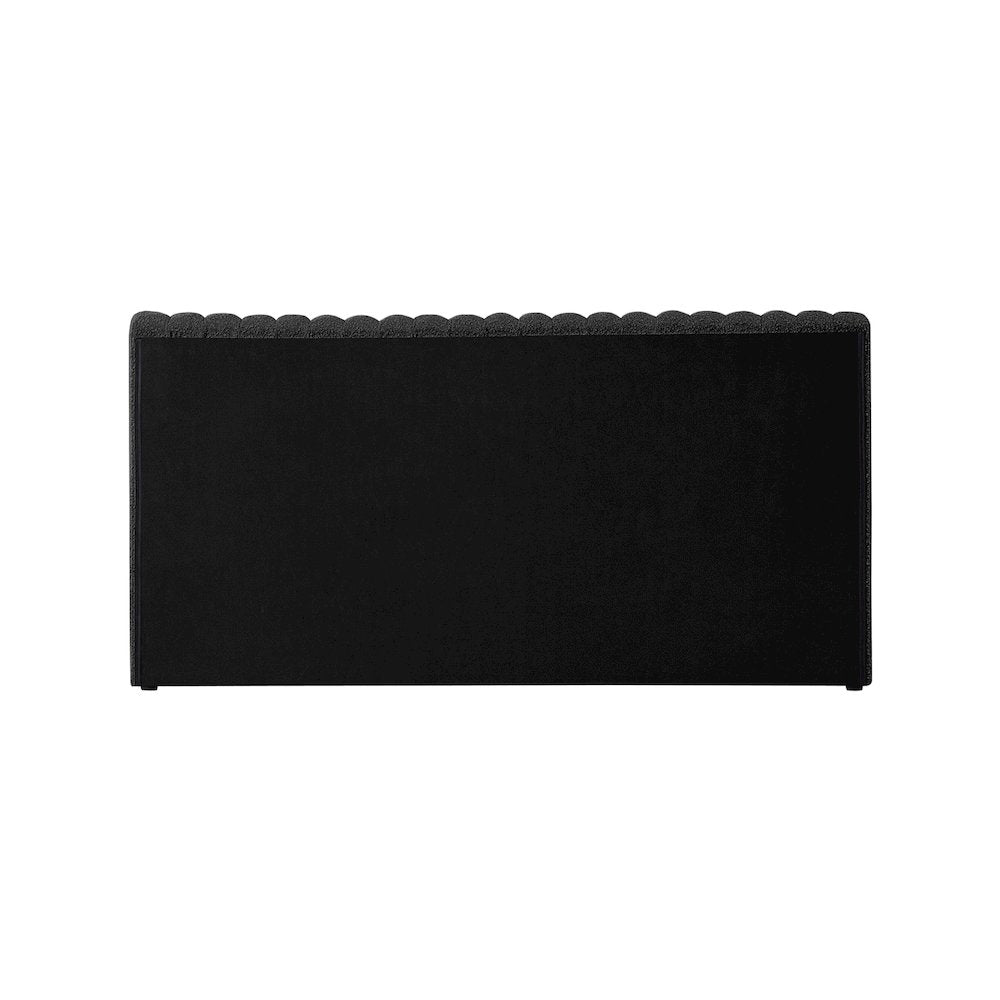 Nash Black Boucle Fabric King Bed