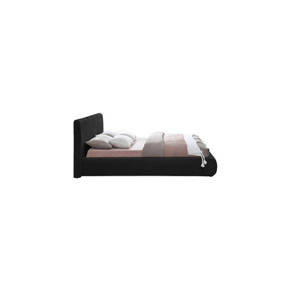 Nash Black Boucle Fabric Queen Bed