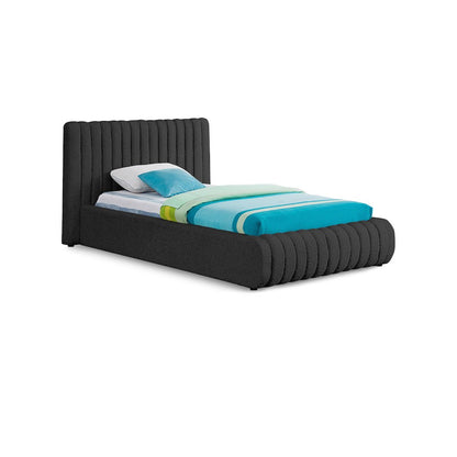 Nash Black Boucle Fabric Twin Bed