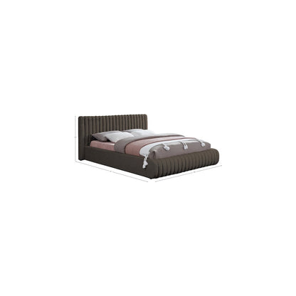 Nash Brown Boucle Fabric King Bed
