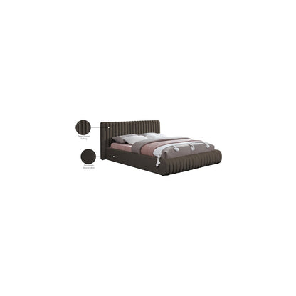 Nash Brown Boucle Fabric King Bed