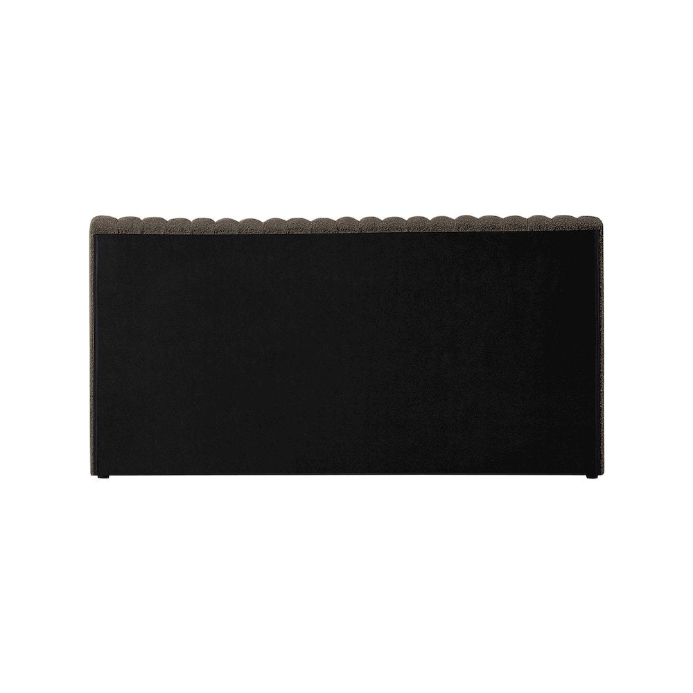 Nash Brown Boucle Fabric King Bed