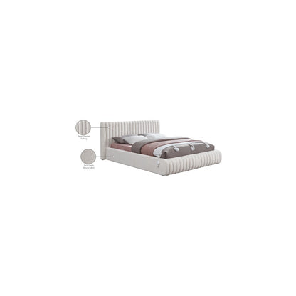Nash Cream Boucle Fabric King Bed
