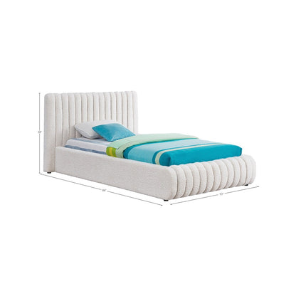 Nash Cream Boucle Fabric Twin Bed