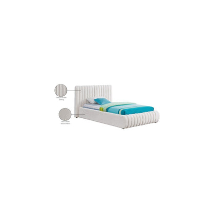 Nash Cream Boucle Fabric Twin Bed