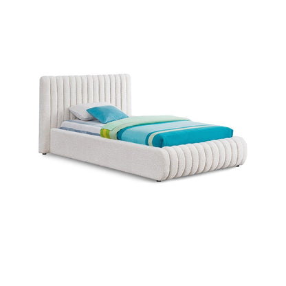 Nash Cream Boucle Fabric Twin Bed