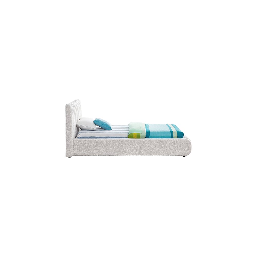 Nash Cream Boucle Fabric Twin Bed