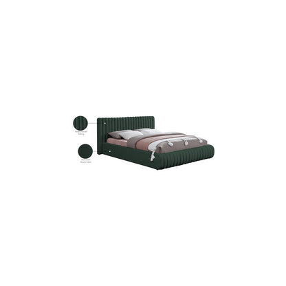 Nash Green Boucle Fabric King Bed
