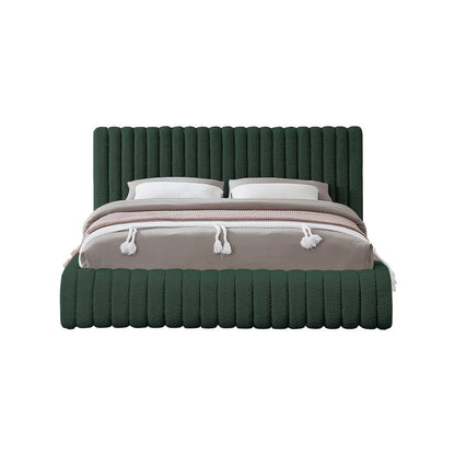 Nash Green Boucle Fabric King Bed