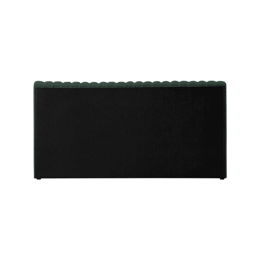 Nash Green Boucle Fabric King Bed