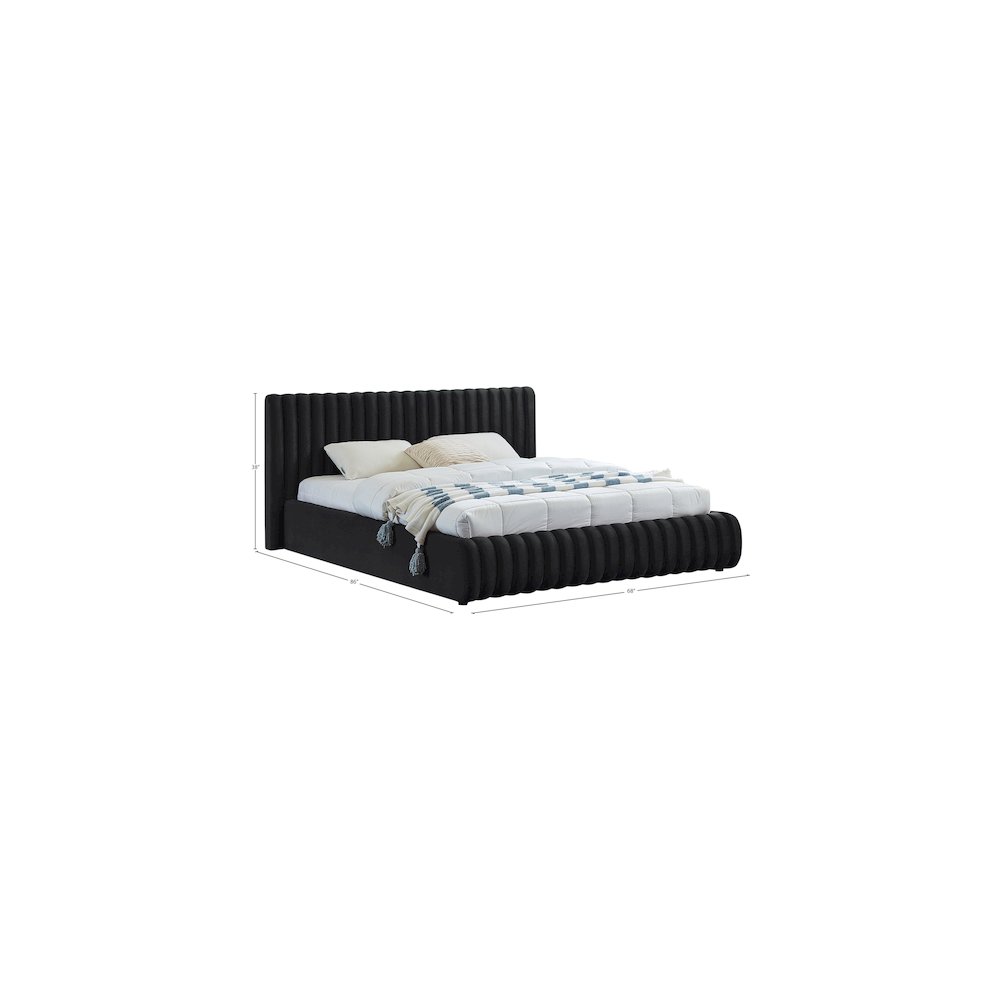 Nico Black Velvet Full Bed