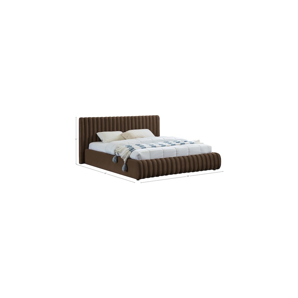 Nico Brown Velvet Full Bed