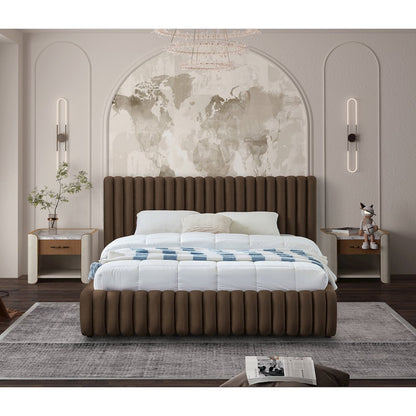 Nico Brown Velvet Queen Bed