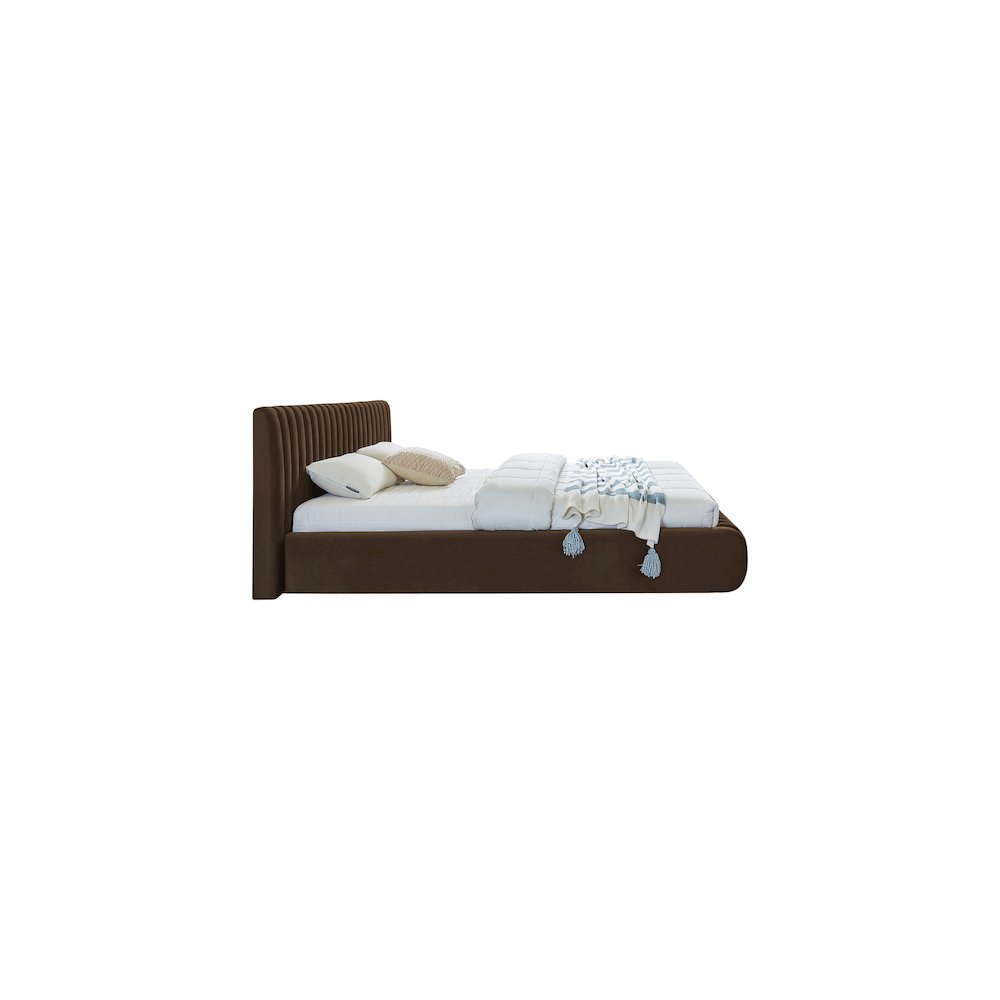 Nico Brown Velvet Queen Bed