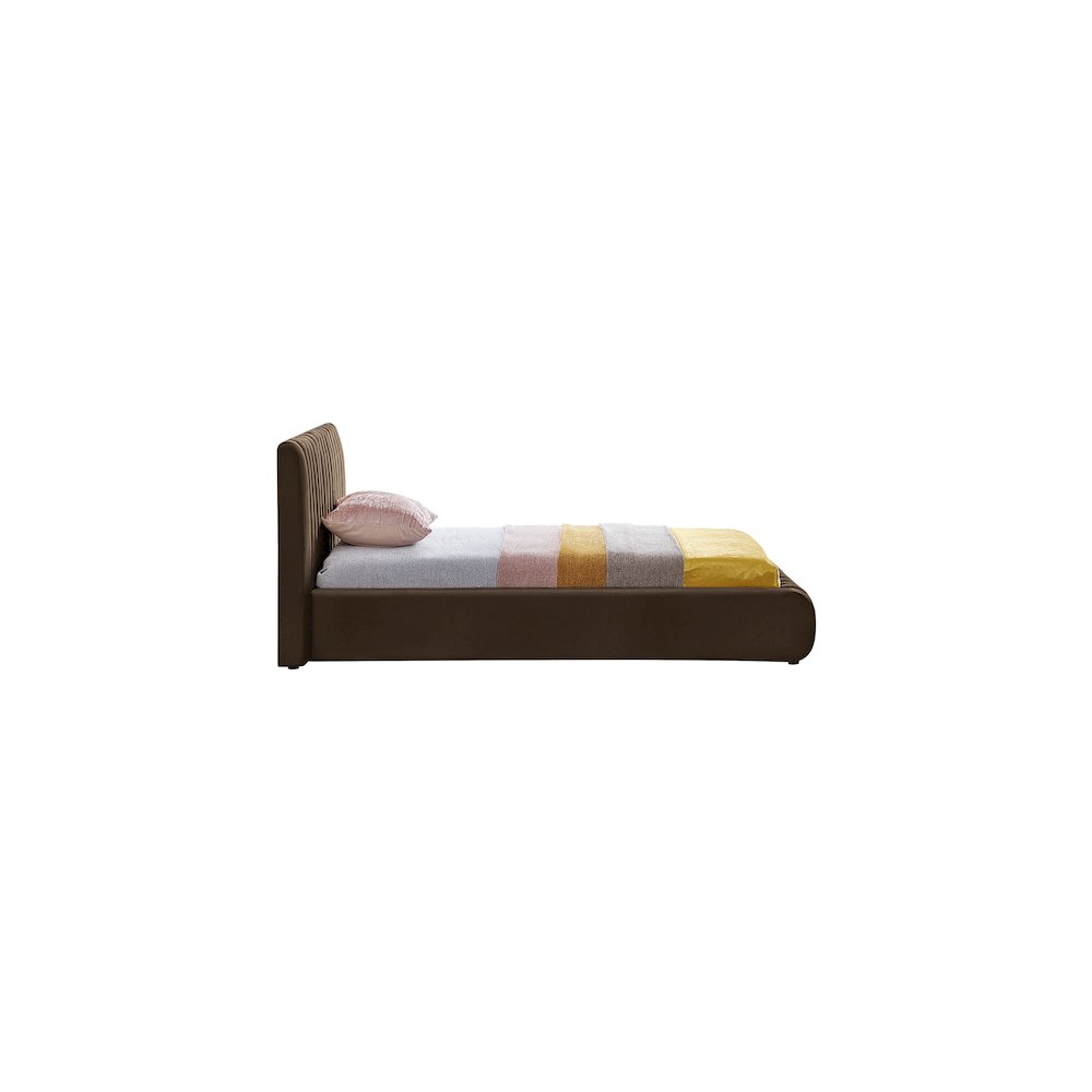 Nico Brown Velvet Twin Bed