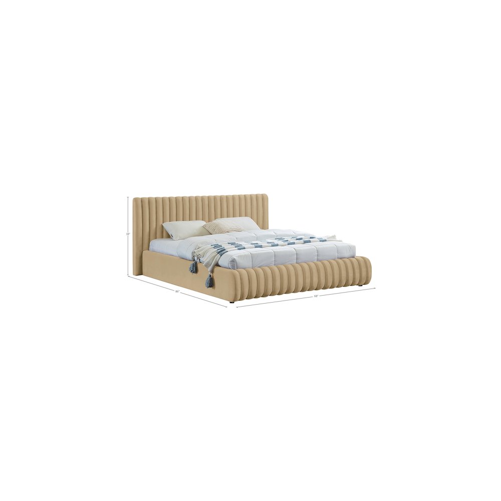 Nico Camel Velvet Full Bed
