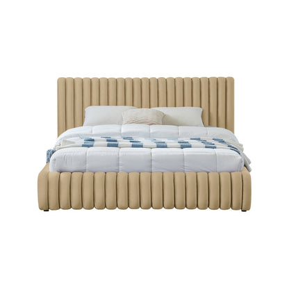 Nico Camel Velvet Queen Bed