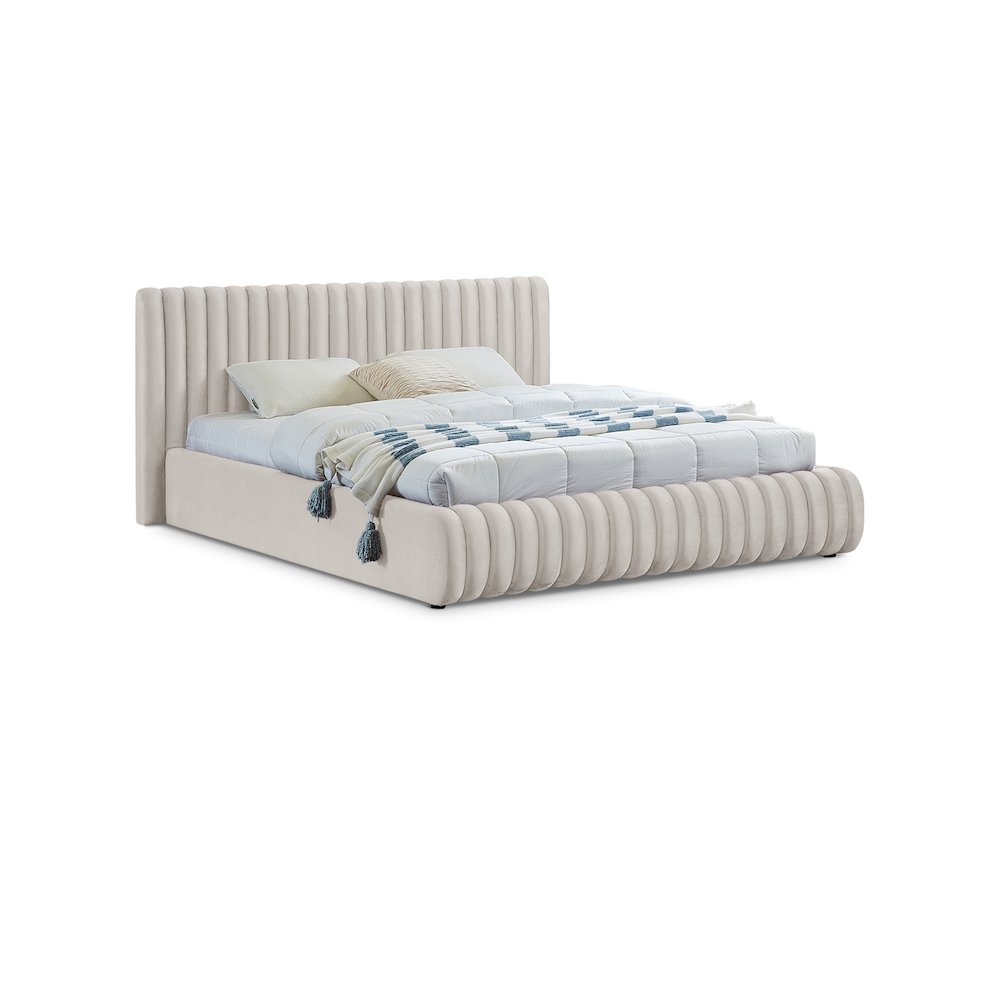 Nico Cream Velvet Full Bed