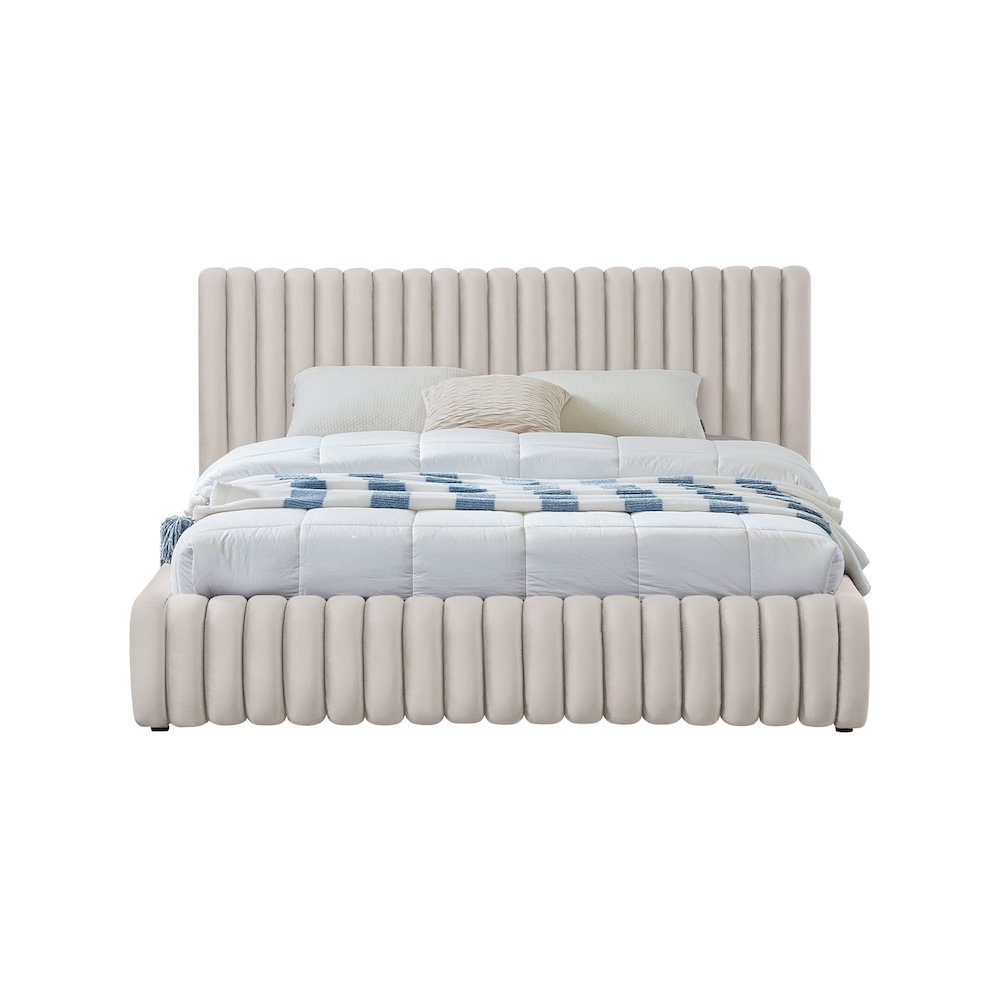 Nico Cream Velvet Full Bed