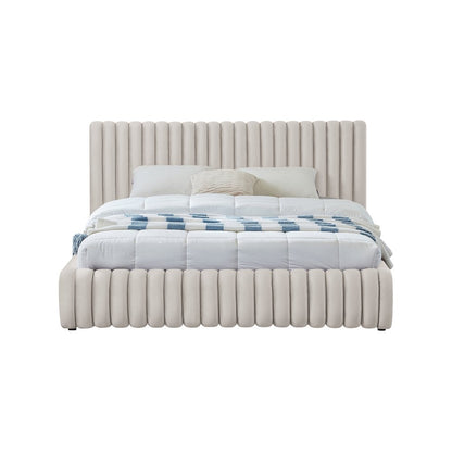 Nico Cream Velvet Full Bed