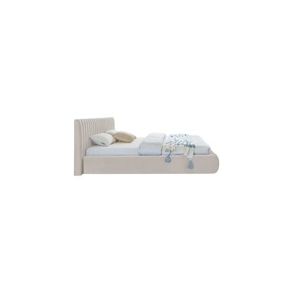 Nico Cream Velvet King Bed