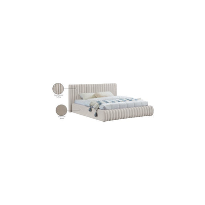 Nico Cream Velvet Queen Bed