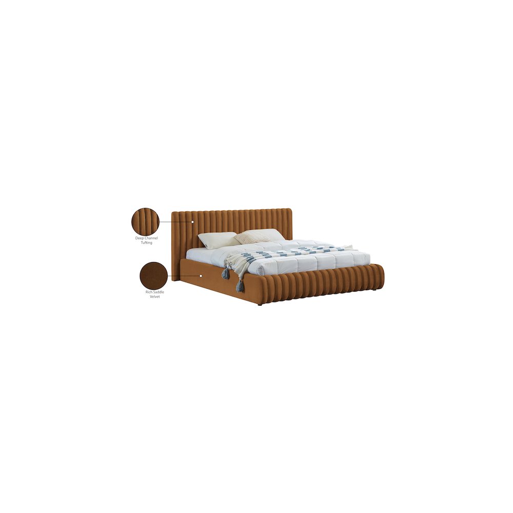 Nico Saddle Velvet King Bed