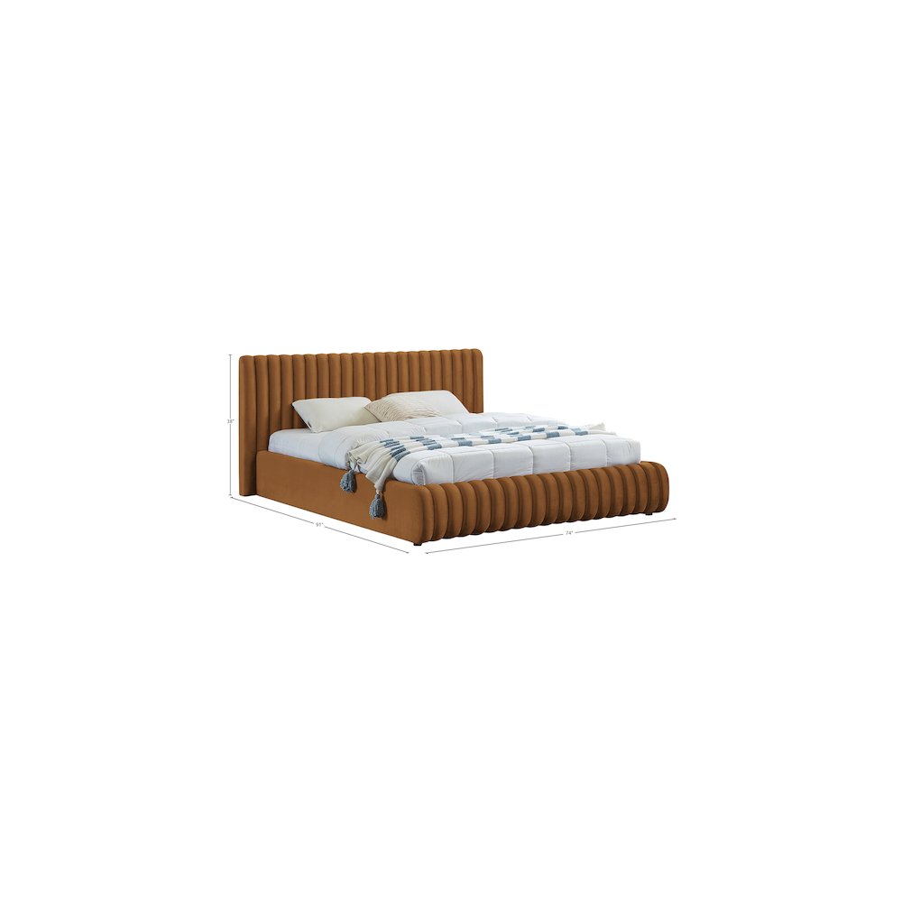 Nico Saddle Velvet Queen Bed