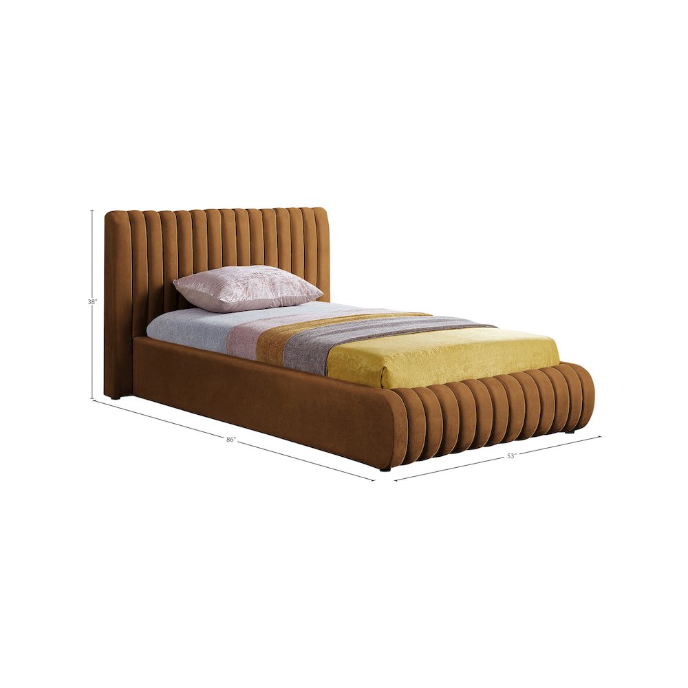 Nico Saddle Velvet Twin Bed