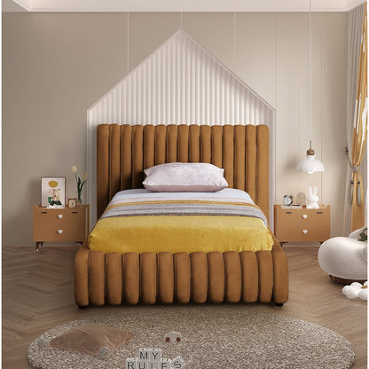 Nico Saddle Velvet Twin Bed