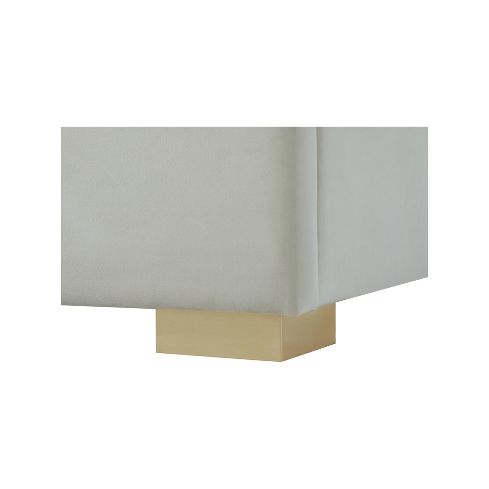 Nora Cream Velvet King Bed