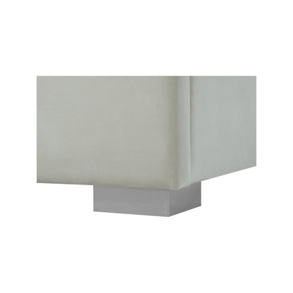 Nora Cream Velvet King Bed