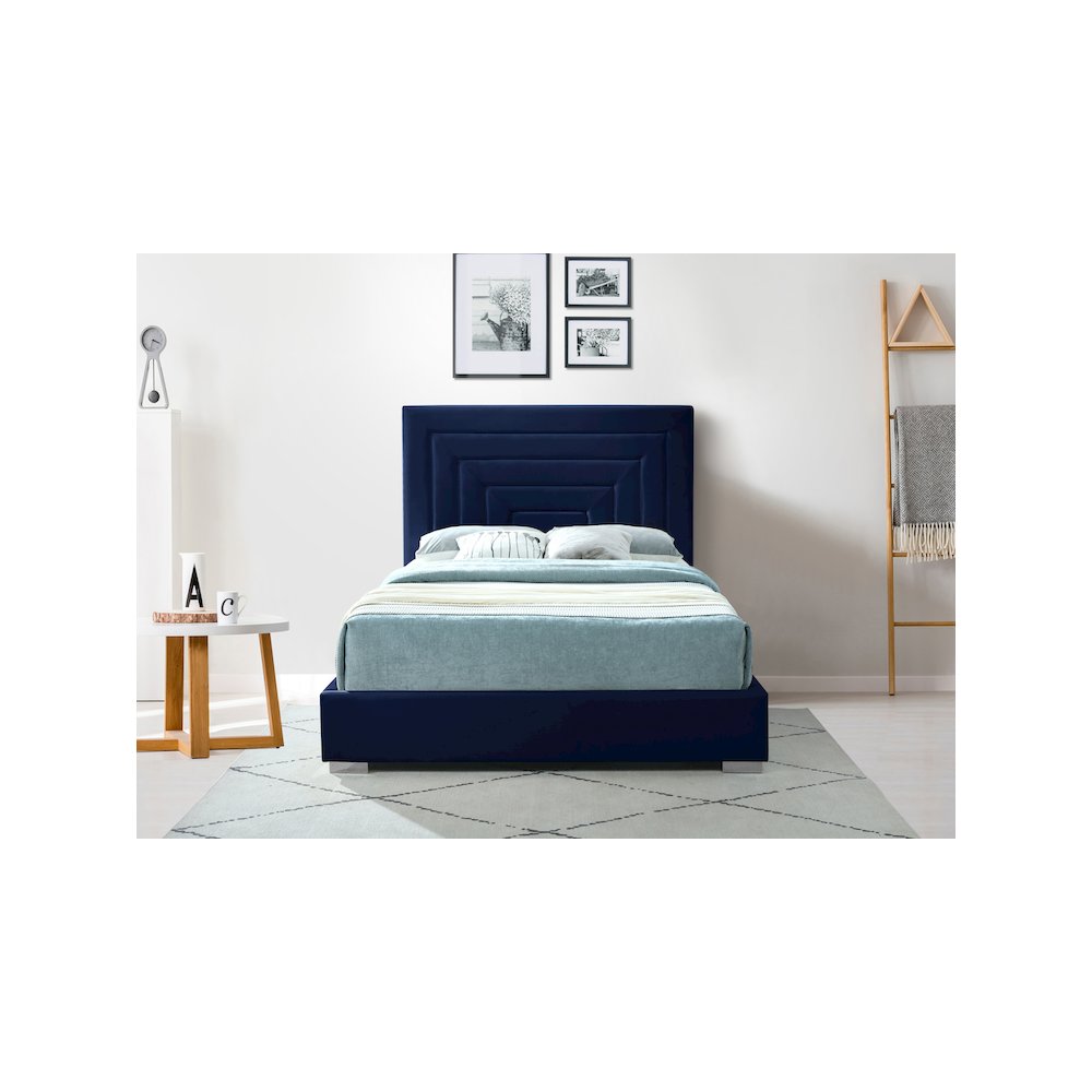 Nora Navy Velvet King Bed