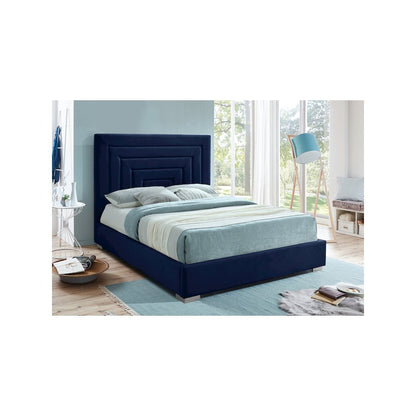 Nora Navy Velvet Queen Bed