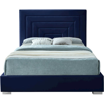 Nora Navy Velvet Queen Bed