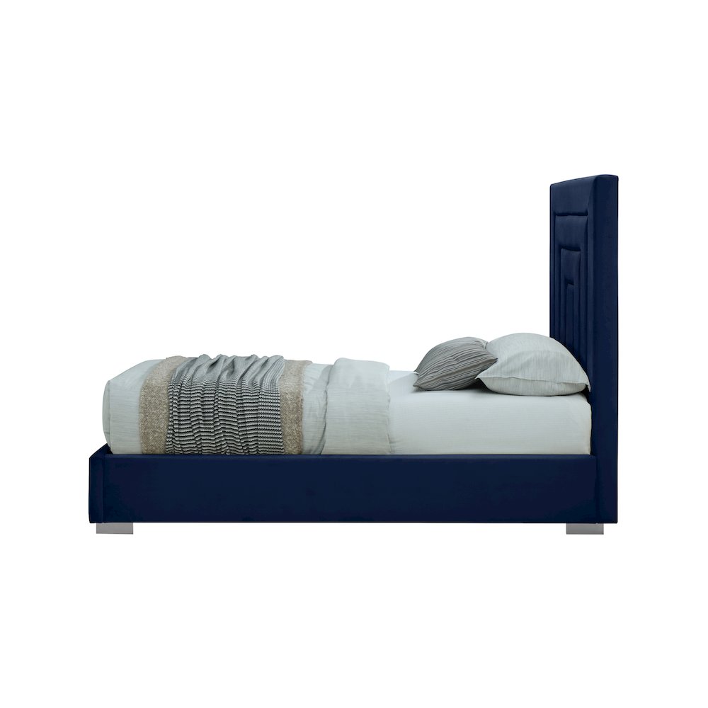Nora Navy Velvet Twin Bed