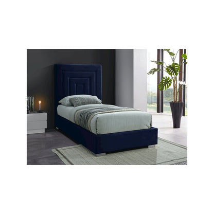 Nora Navy Velvet Twin Bed