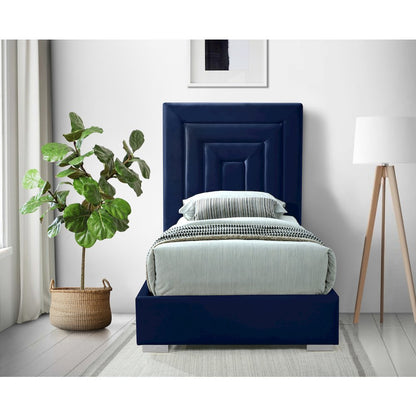 Nora Navy Velvet Twin Bed