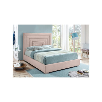 Nora Pink Velvet Queen Bed