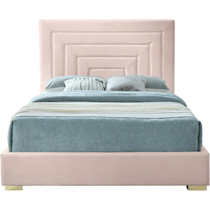 Nora Pink Velvet Queen Bed