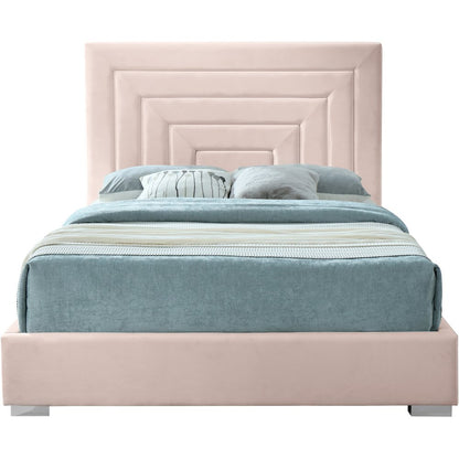 Nora Pink Velvet Queen Bed