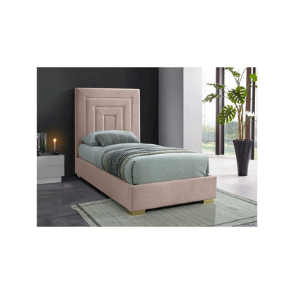 Nora Pink Velvet Twin Bed