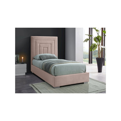 Nora Pink Velvet Twin Bed