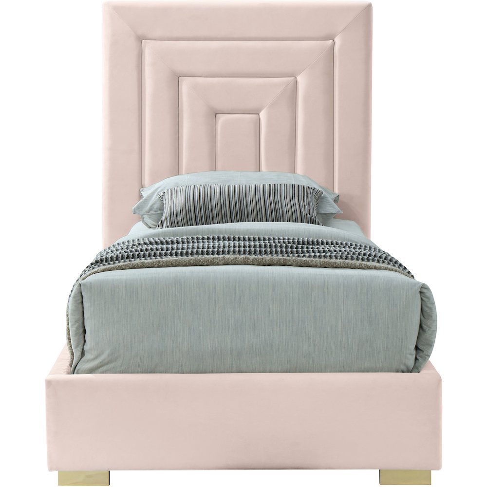 Nora Pink Velvet Twin Bed