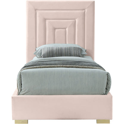 Nora Pink Velvet Twin Bed
